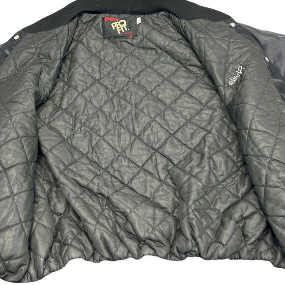 Vintage 90s IBEW Local 383 Satin Jacket Glen Ellyn Illinois Union Black XXL 2XL - Picture 8 of 13